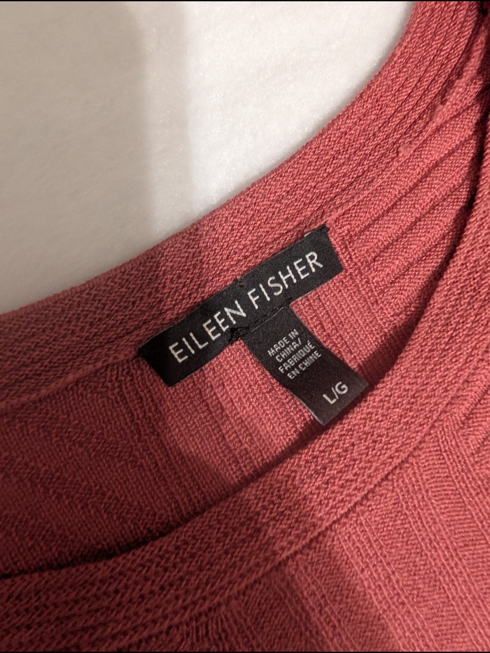 Eileen Fisher Ribbed Crewneck Sweater in Rosewood Business Casual, Cottage Core
